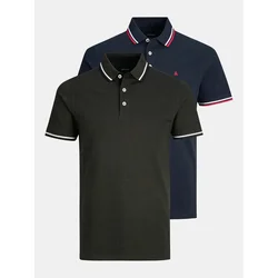 JACK & JONES Set muških majica 12191216, 2 komada, Zelena i teget