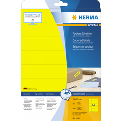 Herma etikete 70X37 A4/24 1/20 žuta ( 02H4466 )