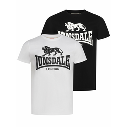 LONSDALE Majica KELSO  črna / bela