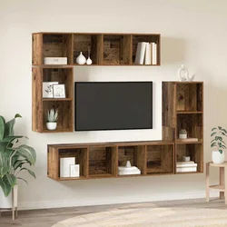 Set TV komoda Zidne 4 pcs Staro drvo Konstruirano drvo