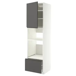 METOD / MAXIMERA Visoki element za ugradne uređaje, bela/Voxtorp tamnosiva, 60x60x220 cm