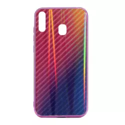 Maska Carbon glass za Samsung A20/ A205F/ A30/ A305F pink plava