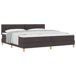 Vidaxl Postelja z vzmetnico z blazino Temno rjava 200 x 200 cm blago