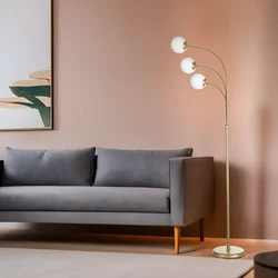 Aberto Design Podna lampa Badi 3, 170 cm, E27, Zlatne boje