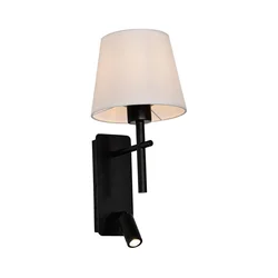 Zuma Line W4106-2BK+WH-LED Zidna lampa LUNA 1xE27/40W/230V + LED/2,5W crna/bela