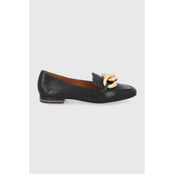 Usnjeni mokasini Tory Burch žensko, rjava barva