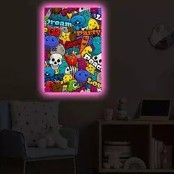Wallity Slika sa LED osvetljenjem 4570POPARTDACT-010, 45x70 cm
