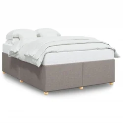 Vidaxl Posteljni okvir brez vzmetnice taupe 140x190 cm blago