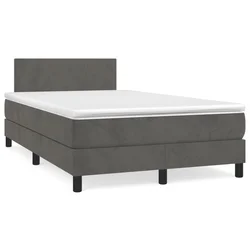 Krevet box spring s madracem tamnosivi 120 x 190 cm baršun