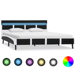 Okvir za krevet od umjetne kože s LED svjetlom crni 120x200 cm