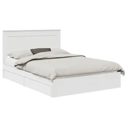 Vidaxl Postelja s shranjevanjem Bela 140 x 190 cm Konstruiran les
