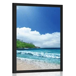 Plakat plaža na Sejšelih - 40x60 silver
