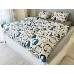 Posteljina za francuski ležaj Blue eye 200x220cm
