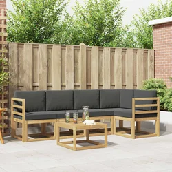 Set vanjskih sofa 6 pcs Bijela i antracit Čvrsto drvo akacije