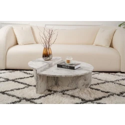 Hanah Home Klub sto-set Orion, 90x60x30, 85x30x35cm, 2 komada, Sivi