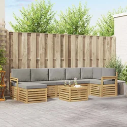 Set vanjskih sofa 7 pcs Bijela i svijetlosiva 59 x 59 x 37 cm