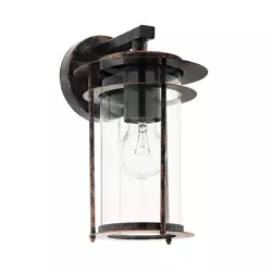 EGLO 96241 | Valdeo Eglo zidna svjetiljka 1x E27 IP44 antik crveni bakar, prozirno
