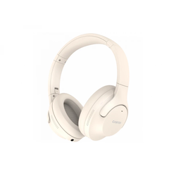 CANYON OnRiff 10, Canyon Bluetooth headset,with microphone,with Active Noise Cancellation function, BT V5.3 AC7006, battery 300mAh, Type-C charging plug, PU material, size:175*200*84mm, charging cable 80cm and audio cable 150cm, Beige, weight:253g