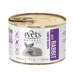 4Vets Natural Complete Cat Sterilised Zečetina 185g