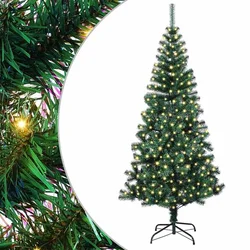 Umjetno predsvijetljeno božićno drvce Zelena 240 cm PVC i metal