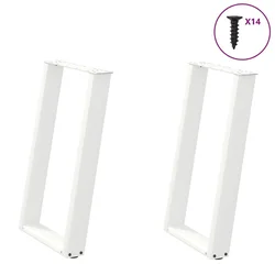 Noge za blagovaonski stol U-oblik 2 kom Bijele 60 x (72-73) cm Čelik