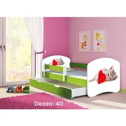 Deciji krevet ACMA II 160x80 F + dusek 6 cm GREEN40