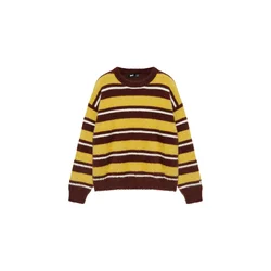 Pull&Bear Pulover STWD kostanj rjava/rumena/bela