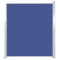 Uvlačiva bočna tenda za terasu 140 x 500 cm plava
