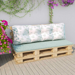 Jastuk za palete s uzorkom lišća 120 x 40 x 12 cm od tkanine