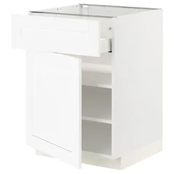 METOD / MAXIMERA Podni element s fiokom/vratima, bela Enköping/bela im. drveta, 60x60 cm