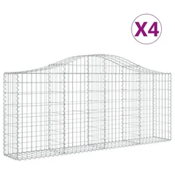 Lučne gabionske košare 4 kom 200x30x80/100 cm pocinčano željezo