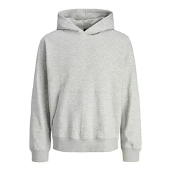 JACK & JONES Majica JCOINTERLUDE pegasto siva/bela