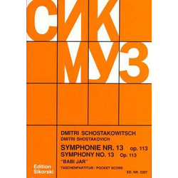 SHOSTAKOVICH:SYMPHONY NO.13 BABI YAR STUDY SCORE