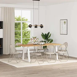 Sklopiva stolica 8 pcs Pijesak 48 x 43,5 x 81 cm Lažna koža