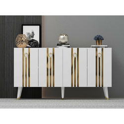 HANAH HOME Komoda Isil White Gold