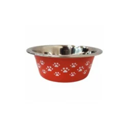 Besta Činija za hranu i vodu Paw inox, Crvena 400 ml