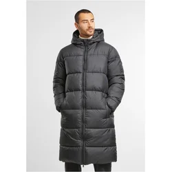 Mens long quilted coat black