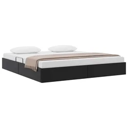 Krevet s od storage s pohranom Crna 183 x 213 cm Umjetna koža