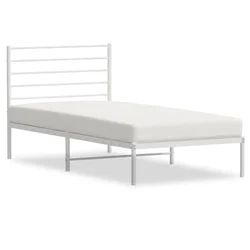 Vidaxl Kovinski posteljni okvir brez vzmetnice z vzglavjem 75x190 cm