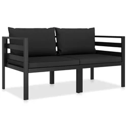 2-dijelni set vrtnih sofa s jastucima aluminijski antracit