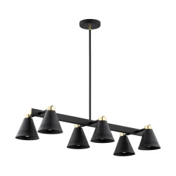 Argon 2552 - Luster na šipci AVALONE 6xE27/15W/230V crna/zlatna