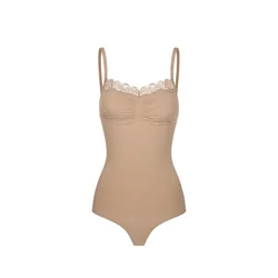 cfab Oblikovanje postave Bodysuit Sculpting Shapewear mit Lace bež