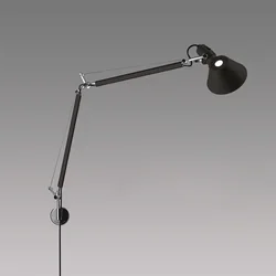 TOLOMEO ZIDNA SVJETILJKA S NOSAČEM 1xE27/230V CRNA A004430 + A025150