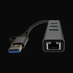 LC Power lc-hub-c-multi-9 usb-a/usb-c hub with 3x usb-a + rj45 antracit black ( 24959 )