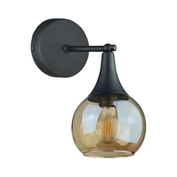 Zidna svetiljka STAR 1xE27/60W/230V crna/zadimljeno bež