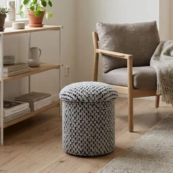Hanah Home puf Alpaka, 33 cm, sivi