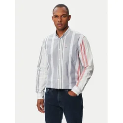 Tommy Jeans Srajca Oxford DM0DM23246 Pisana Relaxed Fit