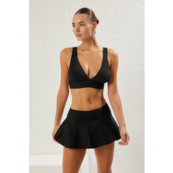 Trendyol Black Skirted Bikini Bottom