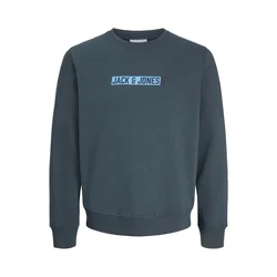 JACK & JONES Majica JJMUNK azur / temno siva
