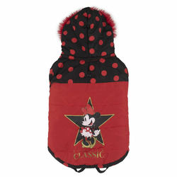 NEW Pasji plašč Minnie Mouse Črna Rdeča M